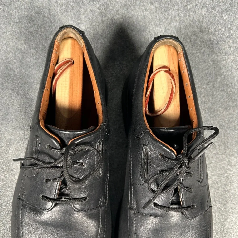 Clarks Unstructured Derby Mens Black Leather Dress Shoes Square Toe 9.5 M